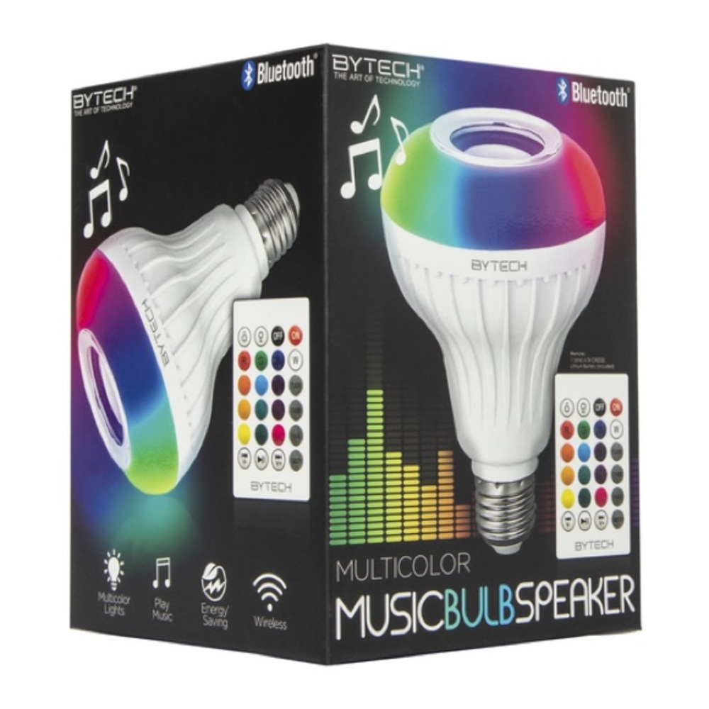 ByTech Color Changing Music Light Bulb Speaker